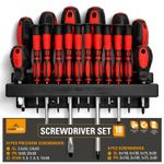 18pk Screwdriver Set Manual Magnetic Tips Home DIY Repair Tool Ergonomic Handles