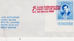 Lundy  Is 1989 Lundy Collectors club FDI cancellation in red on Barry Chichen ms