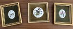 Vintage Limoges Porcelain Bird Plaques Framed x3 Norman Arlott Wren Wall Art