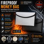 2200℉ Fireproof Money Bag Waterproof Document Envelope File Pouch Safe Cash Box