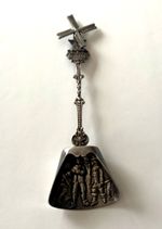 ANTIQUE DUTCH REPOUSSE SUGAR SPOON REMBRANDTS NIGHT WATCH BY HERBERT HOOIJKAAS