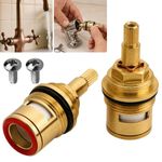 2x Bath 3/4" Tap Valve Cartridge Ceramic 20 Teeth quarter turn Shower Mixer