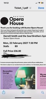 Darrell Smith & Soul Brothers Syndicate 22 Feb 2027 Stalls B9 price for the 2