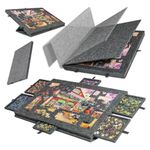 1000pcs Tilting Puzzle Board with 2-in-1 Designed Stand Cover Felt Mat 6 Drawers