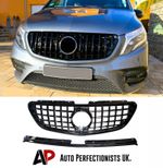 For Mercedes Vito W447 Gloss Black Front PANAMERICANA GT GTR Grille Grill 14-19