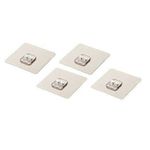 4x Self Adhesive Sticky Hooks Plastic Wall Mount Seamless Hangers for Shelf Rack