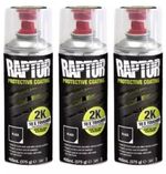 3 x UPOL Raptor BLACK Truck Bed Liner 2K Aerosol 400ml Protective Coating boats