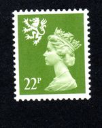 GB SG S48 SCOTLAND 22p EA TYPE II 2  YELLOW GREEN MNH STAMPS