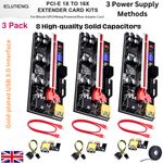 3X PCI-E Riser Card PCIe 1x to 16x USB 3.0 Data Cable Bitcoin Mining UK VER009C