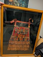 Vintage African Tuareg Early 20th Century Camel Bag Woven Leather Framed Mali