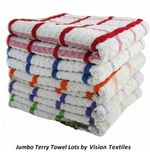 EXTRA LARGE JUMBO TERRY MULTI TEA TOWEL KITCHEN DISH BIG CHECK 100% COTTON PACK