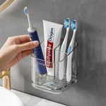 Bathroom Toothbrush Holder Wall Mounted Storage Box Toothpaste Razor Organizer