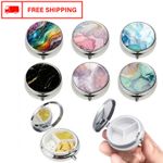 Metal Pill Box For Medicine Holder Pocket Round Pill Cases With 3 Compartment Uk