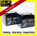 2 x 12v 50AH SLK POWER MOBILITY SCOOTER BATTERIES - QUINGO PLUS