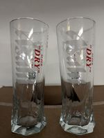 2 New Style Asahi Beer “super dry” Pint Glasses.  m25. 