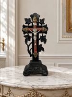 Crucifix Antique French Style Religious Ornate Cross Freestanding LOT 6440