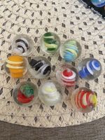 10 x 25mm (1")  Shooter Toy Glass Marbles in twist multicolour.