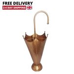 Vintage Copper Umbrella Stand Free Standing Walking Stick Holder Home Storage UK