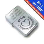 Personalised Engraved Steel Fathers Day Lighter with My Dad - My Rock design