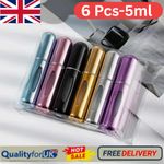 6Pcs Atomizer Refillable Perfume Atomiser Spray Bottle Aftershave Travel - 5ml