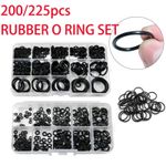 225pcs Rubber O-Ring Assortment Kit Nitrile High Pressure Seals Repair Gaskets..