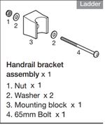 Abru Loft Ladder Aluminium 2 & 3 Section Spare Replacement Handrail Bracket x1