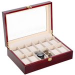 3/6/10/12 Grids Wooden Watch Display Storage Box Jewelry Collection Case Gifts