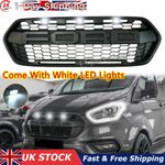 Grille For Ford Transit Custom 2018-2023 Honeycomb Style Front Grill Mesh w/LED