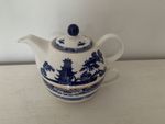 Vintage Rington Willow Pattern Tea for One, Combined Teapot &Teacup