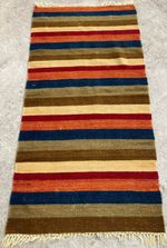 Vintage Traditional Handmade Beautiful Striped Kilim Floor Rug Carpet 137x69 cm