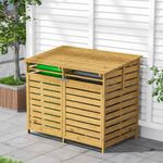 Double Wheelie Bin Storage Garden Rubbish Dustbin 2 Shed Wooden Store Cover