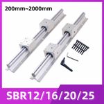 2X SBR12/16/20/25 Linear Rail 200mm~4000mm+4X SBR12/16/20/25UU Bearing Block
