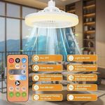 30W LED Ceiling Fan Light Dimmable Remote Control Living Room Fan Lamp Modern UK