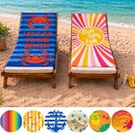 2 Pack Beach Towel Large Printed Quick Dry Microfibre 70x140cm Travel Absorbent