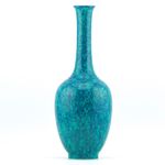 Chinese Robin Egg Blue Monochrome Bottle Vase Porcelain Qing Mark Late 20th C