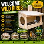 Bird Feeding Table Wooden Garden Feeder Shelter. Wall Fence or Tree Mounted
