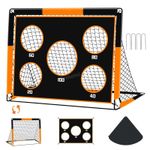 Pop Up Football Goal with Net & 5 Target Ranges & Carry Bag, Foldable Goal Posts