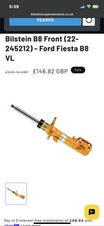Bilstein B8 Front Left Shock Absorber for Ford Fiesta Mk7 (inc ST) 22-245212