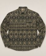 Vintage style Aztec jacquard shirt jacket - multicolour