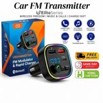 Bluetooth 5.0 Wireless FM Transmitter Radio MP3 Player USB-C Car Charger Adapter