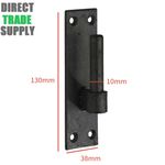 Pair of 10mm Heavy Duty Hook on Plates Garden Gate Pin Hinge Hanger (Black)