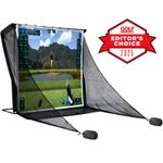 SimSpace Deluxe Practice Net with Projector Impact for Golf Sim Screen Bundle