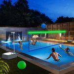 Pool Volleyball Net Set with Bright LED Lights, Solar Volleyball Net with 15-32F