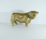 Antique Solid Brass Herefordshire Bull Figure 3.8kg Heavy Ornament Barn Salvage