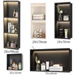 Stainless Steel Shower Niche with LED Lighting Bathroom Storage Grey UK STOCK