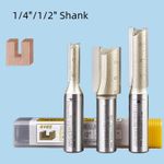1/4 1/2 Shank Straight Router Bit Cutter Wood Milling Cutting TCT Flush Trim Bit
