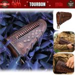 TOURBON Retro Leather Rifle Recoil Pad Gun Buttstock Cover .22lr Ammo Holder
