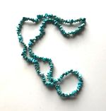 String of Turquoise Dyed Natural White Jade Chip Beads for Jewellery Making
