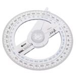 Plastic 360 Degree Pointer Protractor Rule Portable Diameter Of 10cm RETAIL NEW