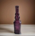 Beautiful Purple Decorative Glass Bottle Vgc Condition 12-inch Tall